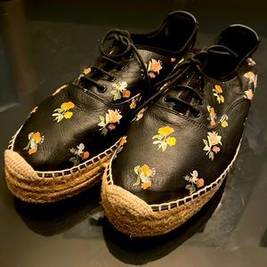 COPY - Leather YSL flats flower prints